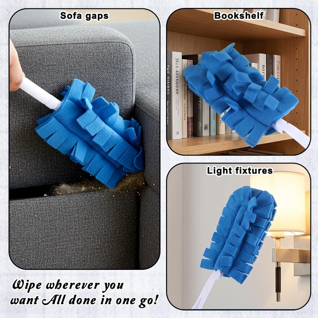 Alt view image 5 of 7 - 3PCS Reusable Duster Refill Microfiber Pad with 1Handle Cleaning Pad | Washable Reusable, 360° Electrostatic, Fleece Duster Refill, Fleece Duster-Refills, for Home, Furniture, Fans, Blinds, Car
