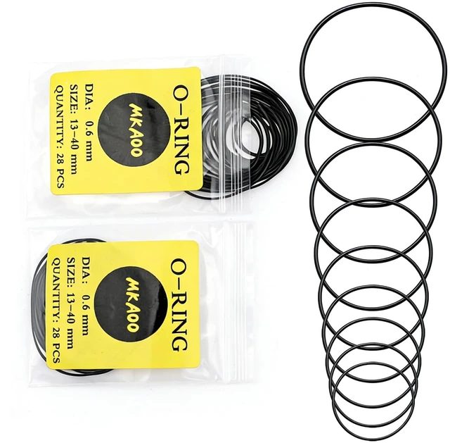 Main image of 56 Pcs 0.6mm Waterproof Rubber Watchs Seal Washers Ring Watch Gasket, Watch Repair Tools for Watchs Back Cover O Ring Watch Gasket Rubber Seals