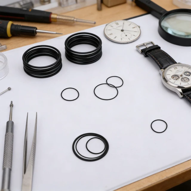 Alt view image 4 of 6 - 56 Pcs 0.6mm Waterproof Rubber Watchs Seal Washers Ring Watch Gasket, Watch Repair Tools for Watchs Back Cover O Ring Watch Gasket Rubber Seals
