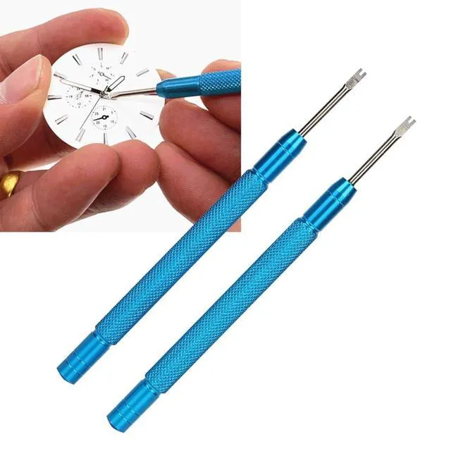 Alt view image 4 of 7 - 2 Pcs Watch Hand Remover Pliers with Anti-Slip Knurled Handle Professional Alloy Steel Repair Tools for Watchmakers