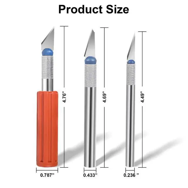 Alt view image 3 of 7 - 13Piece Exacto Knife Set, Precision Craft Kit with Assorted Blades | Hardened steel blades produce clean burrfree cuts; perfect for pumpkin carving, model building, vinyl and paper crafts.