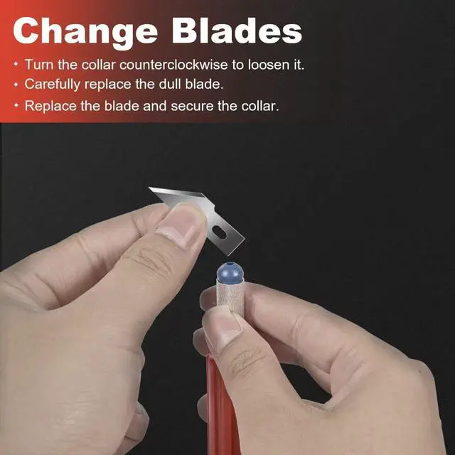 Alt view image 7 of 7 - 13Piece Exacto Knife Set, Precision Craft Kit with Assorted Blades | Hardened steel blades produce clean burrfree cuts; perfect for pumpkin carving, model building, vinyl and paper crafts.