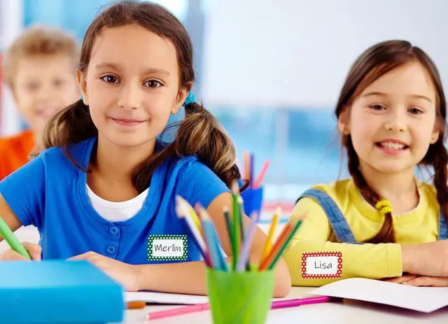 Alt view image 4 of 6 - MFLABEL® Colorful Plain Name Tag Labels - 200 Star Stickers, 3.5" x 2.25" Name Tags for Office, Meetings, School, Home, Events, Parties - Durable, Easy to Use, Multipurpose Labels