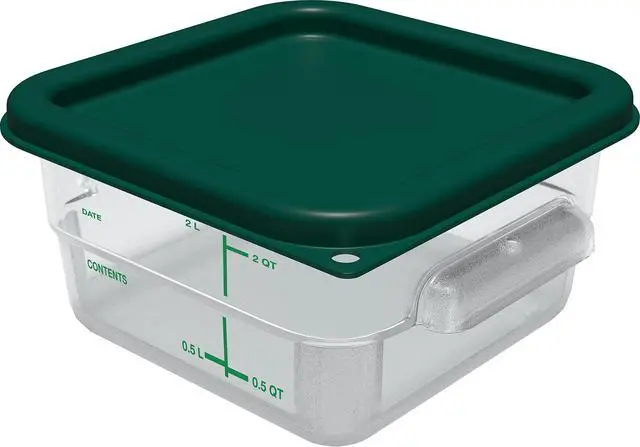 Alt view image 2 of 7 - FoodService Products Squares Square Food Storage Container Lid with Stackable Design for Catering, Buffets, Restaurants, Proprietary Blend, 2 To 4 Quarts, Forest Green
