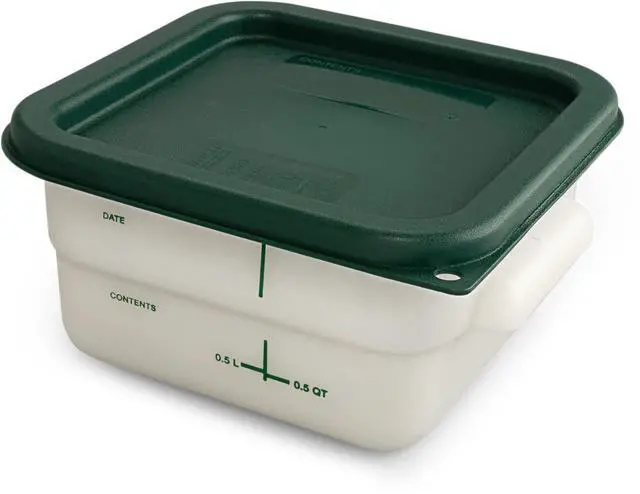 Alt view image 6 of 7 - FoodService Products Squares Square Food Storage Container Lid with Stackable Design for Catering, Buffets, Restaurants, Proprietary Blend, 2 To 4 Quarts, Forest Green