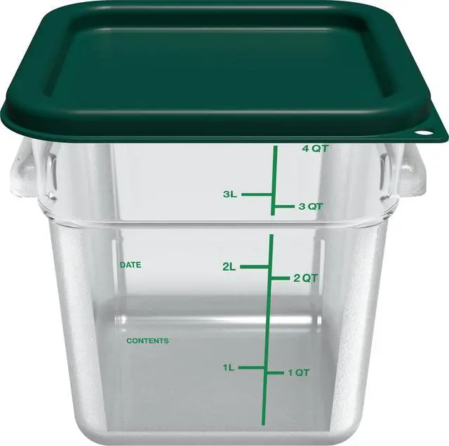 Alt view image 5 of 7 - FoodService Products Squares Square Food Storage Container Lid with Stackable Design for Catering, Buffets, Restaurants, Proprietary Blend, 2 To 4 Quarts, Forest Green