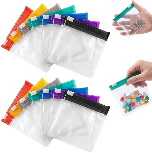 Main image of Sealing Medicine Bags, 2026 Waterproof Pill Box Set, with 14 Color-Coded Reusable Pouches, Suitable for Medicines or Vitamins, Self-Sealing Zipper Pill Bags, Daily Use (14-Pack)