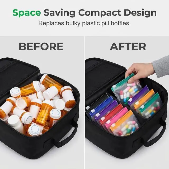 Alt view image 4 of 7 - Sealing Medicine Bags, 2026 Waterproof Pill Box Set, with 14 Color-Coded Reusable Pouches, Suitable for Medicines or Vitamins, Self-Sealing Zipper Pill Bags, Daily Use (14-Pack)