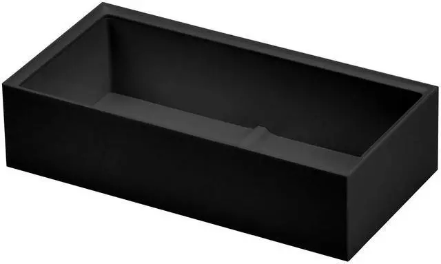 Main image of Konnect Wide Accessory Tray, Desk Organizer, Storage, Black | A short built-in divider splits this open-top bin into two sections, and it stacks with other pieces in the same system.