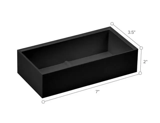 Alt view image 7 of 7 - Konnect Wide Accessory Tray, Desk Organizer, Storage, Black | A short built-in divider splits this open-top bin into two sections, and it stacks with other pieces in the same system.