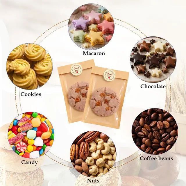 Alt view image 4 of 7 - Cookie Bags with Seal(5.1x7.5 Inch) 50 PCS Sealable Bakery Bags for Bread Treat Snack Baked Goods Pastry Donut Cookie Bake Sale Packaging Heat Seal Farmstand Small Business Party Favors Supplies