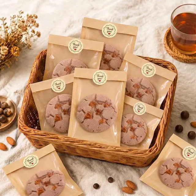 Alt view image 5 of 7 - Cookie Bags with Seal(5.1x7.5 Inch) 50 PCS Sealable Bakery Bags for Bread Treat Snack Baked Goods Pastry Donut Cookie Bake Sale Packaging Heat Seal Farmstand Small Business Party Favors Supplies