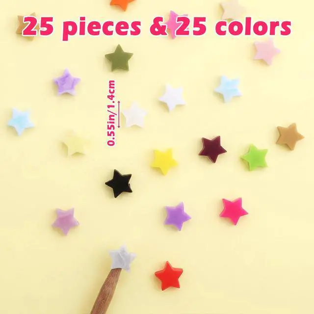 Alt view image 2 of 7 - 25 PCS Star Knitting Needle Stoppers, Silicone Point Protectors Accessories Cute Needle Minder Point Protectors for Crochet, DIY Crafting Supplies