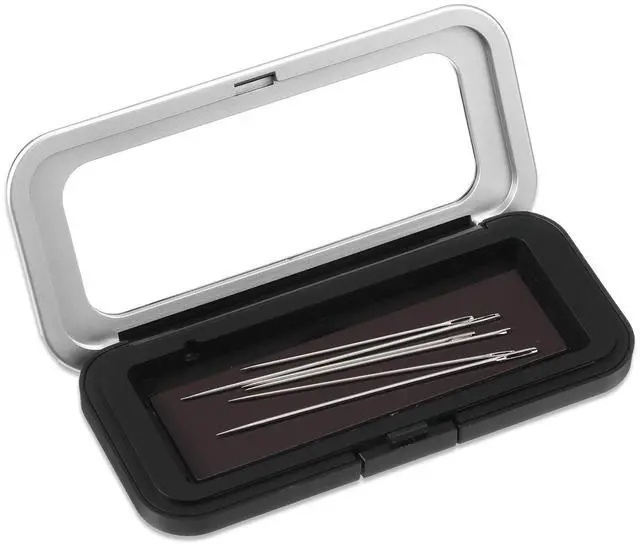Main image of Magnetic Needle Case, Sewing Needle Holder with Clear Acrylic Lid Rectangle Magnetic Needles Holder Portable Secure Sewing Needles Storage Box for Sewings Quilting, Crafts, Small Pins (Medium)