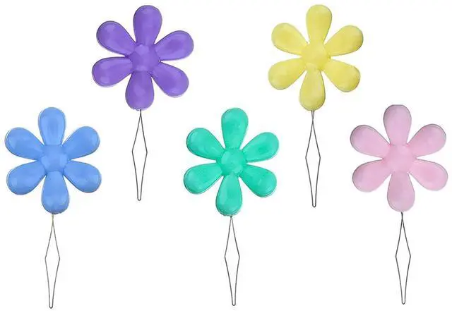 Main image of Embroidery Needle Threader Tool 5pcs Plastic Flower Head Sewing Machine Needle Threader for Hand Sewing Cross Stitch Craft Knitting Quilting (5pcs, Mix Colors)