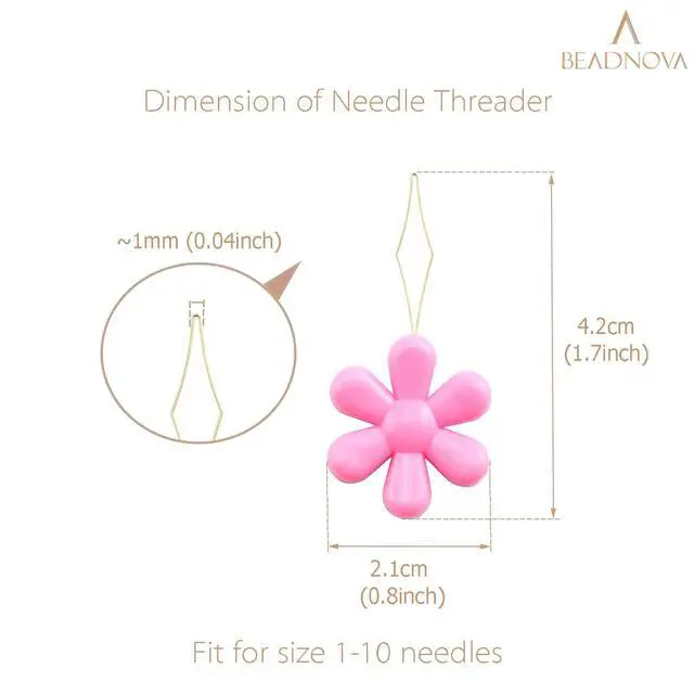 Alt view image 2 of 6 - Embroidery Needle Threader Tool 5pcs Plastic Flower Head Sewing Machine Needle Threader for Hand Sewing Cross Stitch Craft Knitting Quilting (5pcs, Mix Colors)