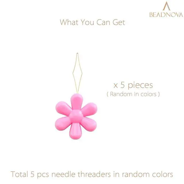 Alt view image 3 of 6 - Embroidery Needle Threader Tool 5pcs Plastic Flower Head Sewing Machine Needle Threader for Hand Sewing Cross Stitch Craft Knitting Quilting (5pcs, Mix Colors)