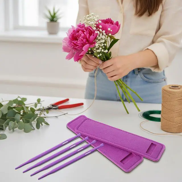 Alt view image 6 of 7 - 4 Pcs that Purple Thang Sewing Tools, Thing Sewing Quilting Supplies | Sewing Stiletto Tool Quilting Supplies with 2 Felt Storage Pouch Multifunctional Sewings Accessory for SewingCraft Project