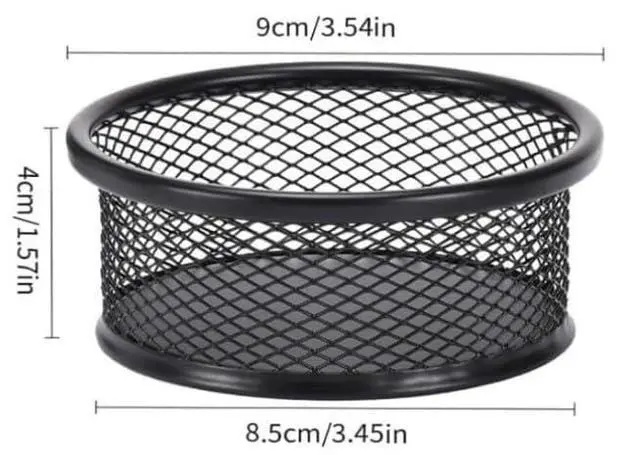 Alt view image 2 of 7 - Black Minimalist Metal Paper Clip Holder Mesh Paperclip Bowl Binder Clip Dispenser Desk Bobby Pin Container Organizer for Home Office Classroom School Desk Supplies Holders and Dispensers