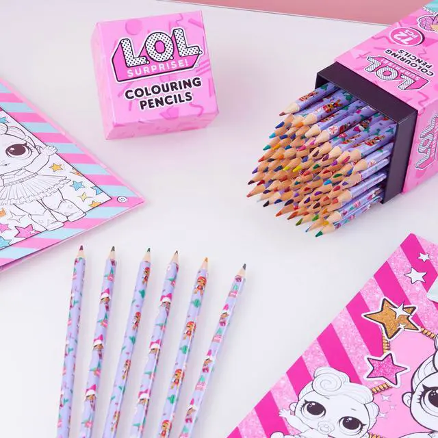 Alt view image 2 of 6 - L.O.L. Surprise! Colouring Pencils for Kids 72 Pencils Colouring Box Assorted Colours Art Supplies Children Girls Gifts