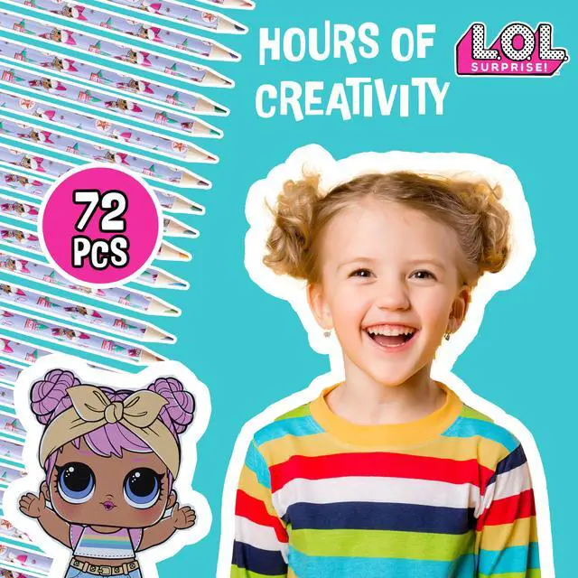 Alt view image 3 of 6 - L.O.L. Surprise! Colouring Pencils for Kids 72 Pencils Colouring Box Assorted Colours Art Supplies Children Girls Gifts
