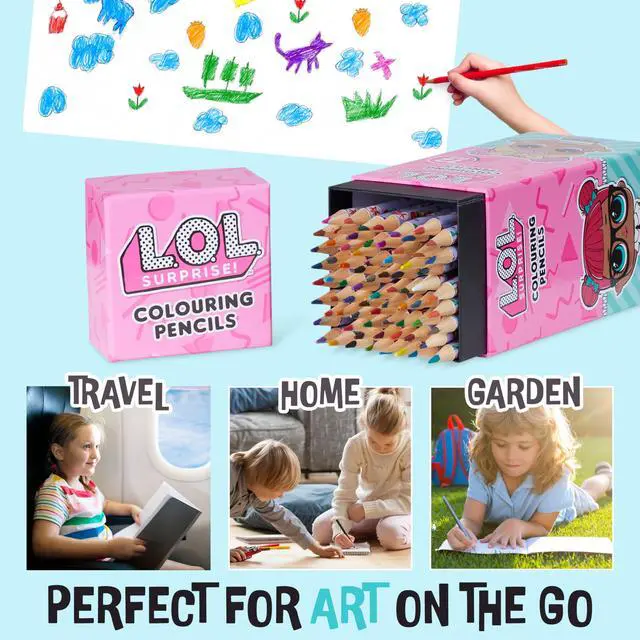 Alt view image 4 of 6 - L.O.L. Surprise! Colouring Pencils for Kids 72 Pencils Colouring Box Assorted Colours Art Supplies Children Girls Gifts