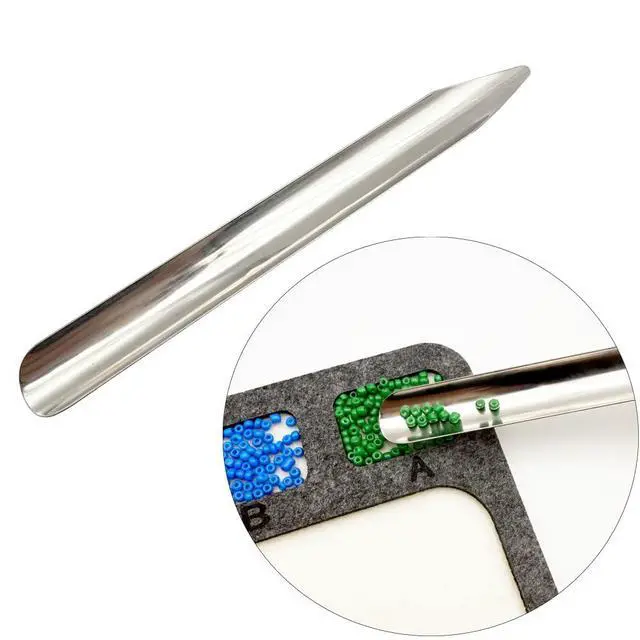 Alt view image 7 of 7 - 1Pcs 6 Inch Lab Spatula Micro Stainless Steel Laboratory Spoon Spatula, Metal Round Pointed tip Laboratory Sampling Groove Spoon, Mixing Powder Paste Filling Tool