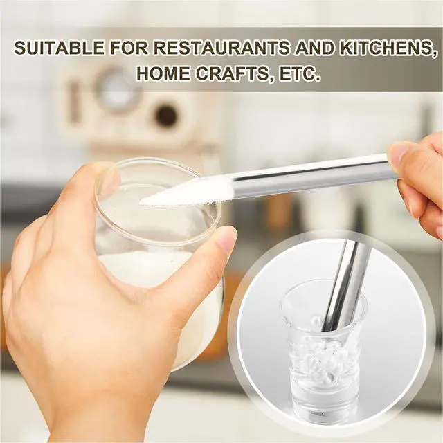 Alt view image 5 of 7 - 1Pcs 6 Inch Lab Spatula Micro Stainless Steel Laboratory Spoon Spatula, Metal Round Pointed tip Laboratory Sampling Groove Spoon, Mixing Powder Paste Filling Tool