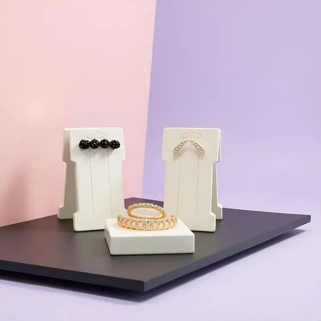 Alt view image 3 of 7 - 50Pcs White 4.52 3in Hair Clip Display Cards for Hair Accessories Display and Organizing