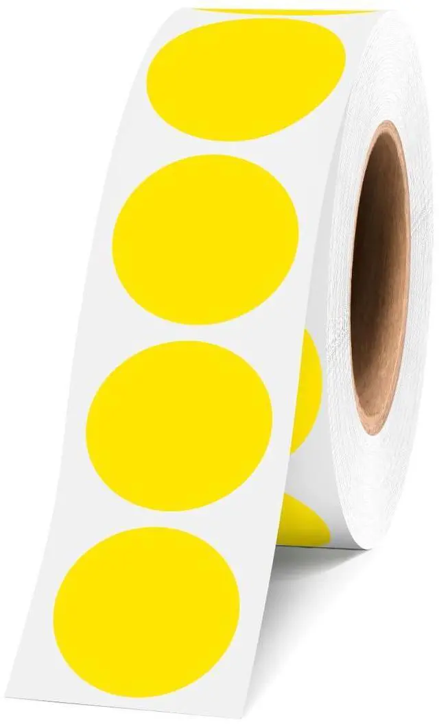 Main image of 500 PCS 3/4" Yellow Dot Stickers,Circle Color Coding Labels for Office Classification, Inventory Management and Item Marking