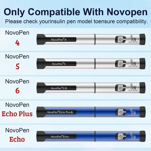 Alt view image 3 of 7 - NovoPen Case, Insulin Pen Holder, Diabetic Accessories, Durable NovoPen Protector, Fit for 4, 5, 6, Echo, Echo Plus, for Insulin Pen Travel and Home, Keep Pen Safe, Only Silicone Cover 2P (Blue&Grey)
