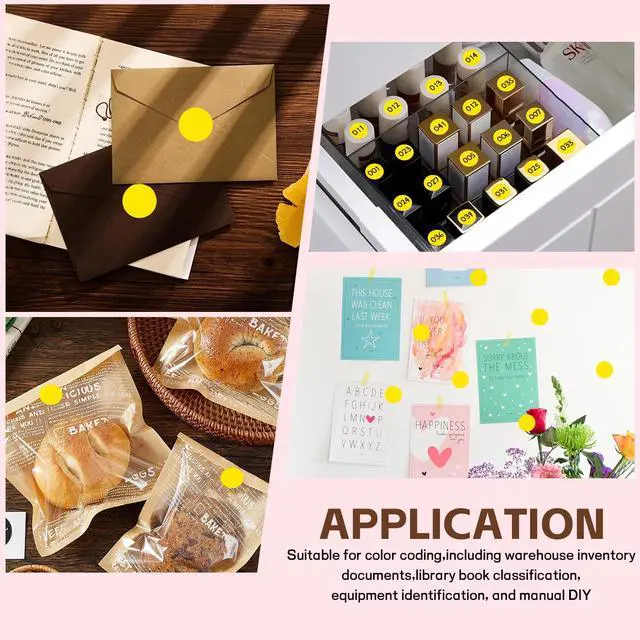 Alt view image 7 of 7 - 500 PCS 3/4" Yellow Dot Stickers,Circle Color Coding Labels for Office Classification, Inventory Management and Item Marking
