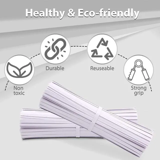 Alt view image 3 of 7 - 100 Pieces 5" Reusable White Paper Bread Twist Ties, White Twist Ties Bag Ties for Bags Bread Wire Ties Reusable Twist Tie for Treat Party Cello Candy Bread Coffee Bags Cake Pops