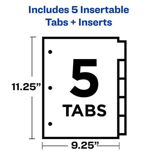 Alt view image 4 of 7 - Big Tab Insertable Pocket Dividers, 5-Tab, Multicolor, 1 Set | For Organizing Reports and Projects, Pockets, Big Tab Adds 1.5x Writing Space, Printable Inserts, For 3-Ring Binders