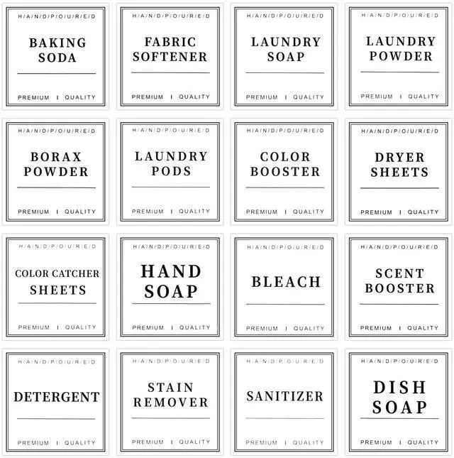 Main image of Labels for Jars, 18 Pcs Bathroom Labels | Waterproof Oil Resistant Stickers for Bathroom Laundry Home Beauty Glass Jars Multipurpose Storage Organization Supplies