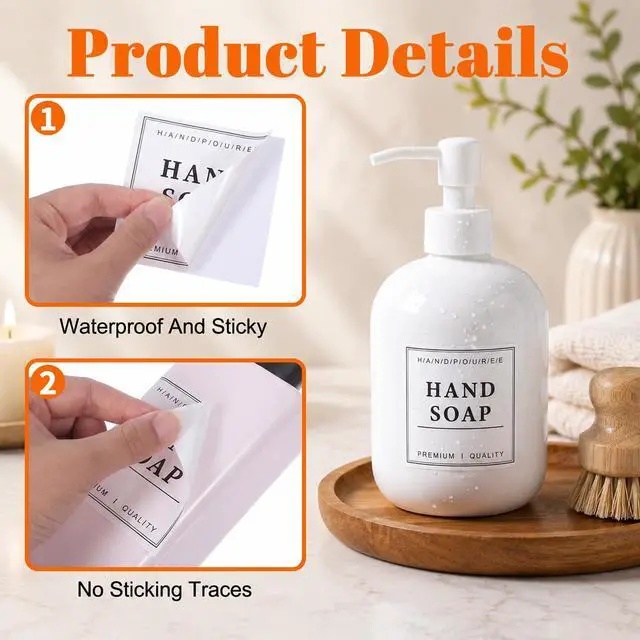 Alt view image 3 of 7 - Labels for Jars, 18 Pcs Bathroom Labels | Waterproof Oil Resistant Stickers for Bathroom Laundry Home Beauty Glass Jars Multipurpose Storage Organization Supplies