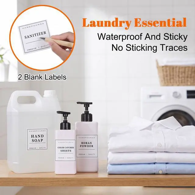 Alt view image 6 of 7 - Labels for Jars, 18 Pcs Bathroom Labels | Waterproof Oil Resistant Stickers for Bathroom Laundry Home Beauty Glass Jars Multipurpose Storage Organization Supplies