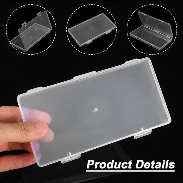 Alt view image 7 of 7 - 2pcs Small Plastic Case, Clear Plastic Storage Boxes with Hinged Lid | Rectangle Storage Box Organizer, Dustproof Organizer Case, Clear Plastic Storage Containers Box for Jewelry, Beads, Crafts