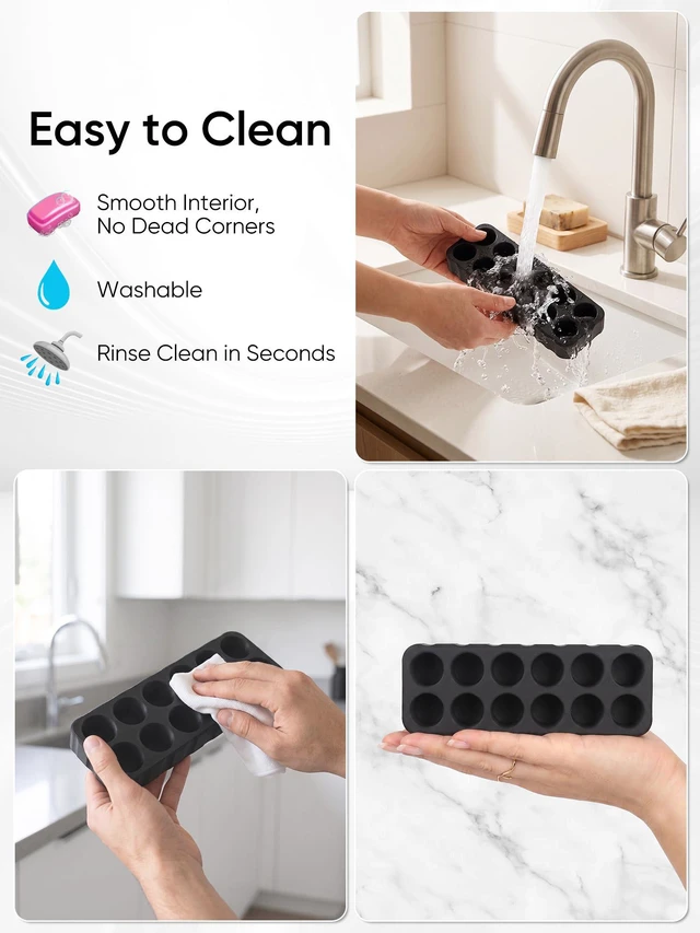 Alt view image 6 of 7 - 12-Slot 3ml Peptide & Insulin Vial Holder for Refrigerator Diabetic Supply Storage Organizer (Black)