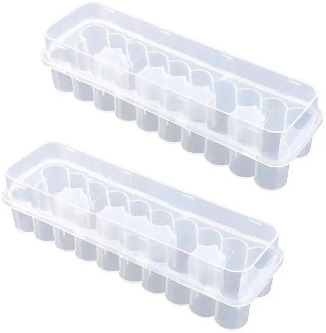 Main image of 2pcs 24-Slot Peptide Vial Organizer for Refrigerator Fridge, Stackable Plastic 3ml Vial Storage Case Holder Protector Stackable for Storage Organization Box, Space-Saving Supplies (Clear/Transparent)