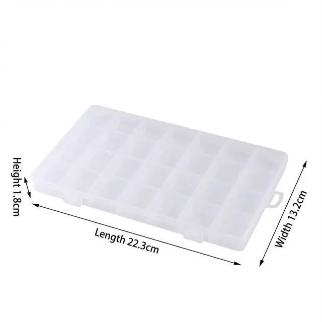 Alt view image 4 of 4 - 28-Grid Clear Plastic Organizer Box, Secure Storage Container with Fixed Dividers for Beads, Jewelry & Crafts - Spill-Proof Compartments for Small Parts Organization