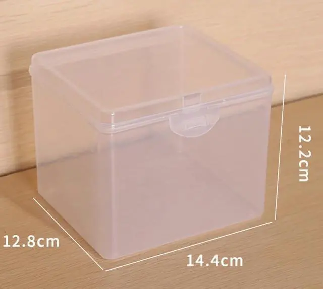 Alt view image 2 of 2 - Clear Plastic Storage Boxes with Hinged Lids Small Organizer Containers for Jewelry, Crafts, Nails, Business Cards & DIY Storage (Multiple Sizes & Bundles) (Single Large Storage Box)