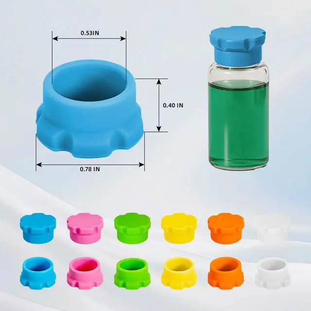 Alt view image 2 of 7 - 12Pcs Glass Vial Protective Vial Caps Peptide Silicone Caps for 1ml 2ml 3ml | Reusable Vial Covers for Peptide Storage, Covers Glass Vials Fit for Fridge, Airtight Fridge Organizer, Easy to Clean Cap