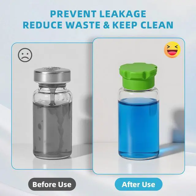 Alt view image 4 of 7 - 12Pcs Glass Vial Protective Vial Caps Peptide Silicone Caps for 1ml 2ml 3ml | Reusable Vial Covers for Peptide Storage, Covers Glass Vials Fit for Fridge, Airtight Fridge Organizer, Easy to Clean Cap