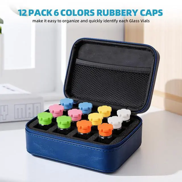 Alt view image 6 of 7 - 12Pcs Glass Vial Protective Vial Caps Peptide Silicone Caps for 1ml 2ml 3ml | Reusable Vial Covers for Peptide Storage, Covers Glass Vials Fit for Fridge, Airtight Fridge Organizer, Easy to Clean Cap