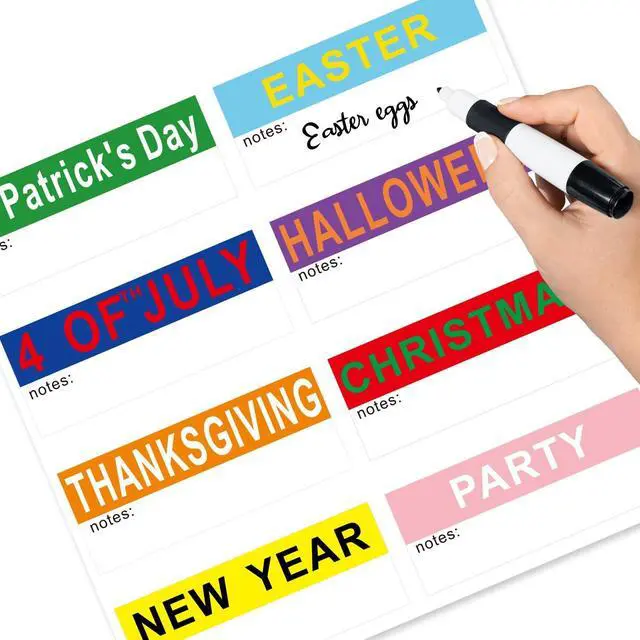 Alt view image 3 of 5 - Holiday Color Coded Labels Multi-Pack - 40PCS Seasonal Decoration Storage Stickers for Christmas, Halloween, Easter - Labels for Home, Office & Classroom Organization,Moving Supplies | Color-coded wri