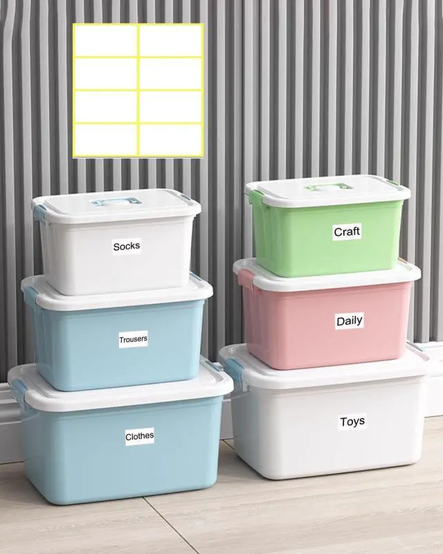 Alt view image 3 of 6 - 180 PCS Labels for Storage Bins, 2 X 4 Removable Labels for Storage Bins | Matte White Blank Box Labels, for Home, School, Business Organization, Tear Resistant No Residue