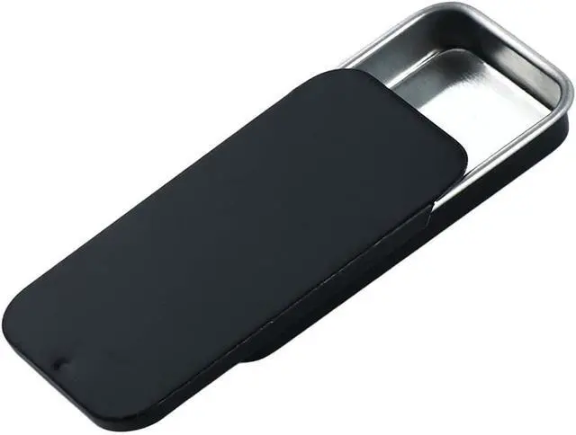 Alt view image 7 of 7 - Black Metal Rectangular Empty Mini Tin Box,Mini Iron Box Tinplate Push Candy Pill Cases Bins Jar Food Containers for Home Organizer, Decorative Accessories (60x34x11mm)