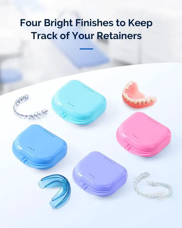 Alt view image 6 of 7 - Retainer Case With Vent Holes, Orthodontic Mouth Guard Case, Purple | Dental Storage Container Plastic, Mouth Guard Holder with Snap Lock