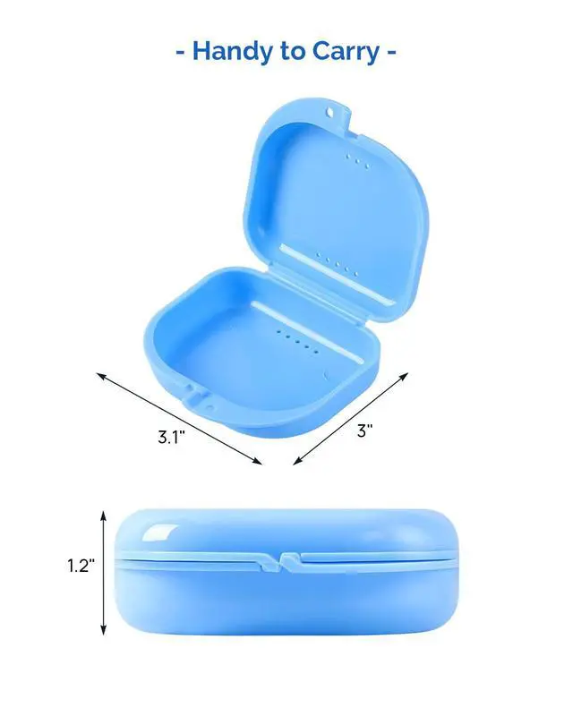 Alt view image 7 of 7 - Retainer Case With Vent Holes, Orthodontic Mouth Guard Case, Purple | Dental Storage Container Plastic, Mouth Guard Holder with Snap Lock